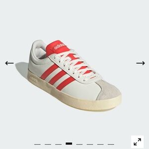 Adidas Red and White Retro Sneakers Low-Top Suede